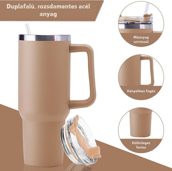 Nagy méretű thumbler pohár - 1200 ml - Barna