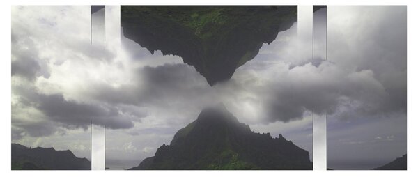 Kép - Hegyek Izlandon, geometrikus kollázs (120x50 cm)