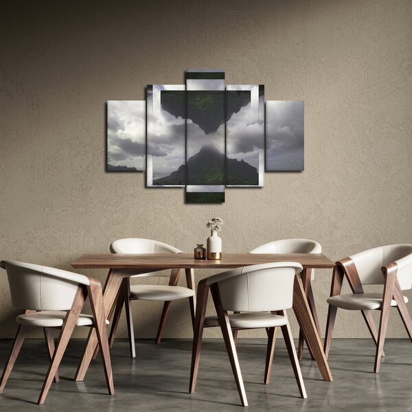 Kép - Hegyek Izlandon, geometrikus kollázs (150x105 cm)
