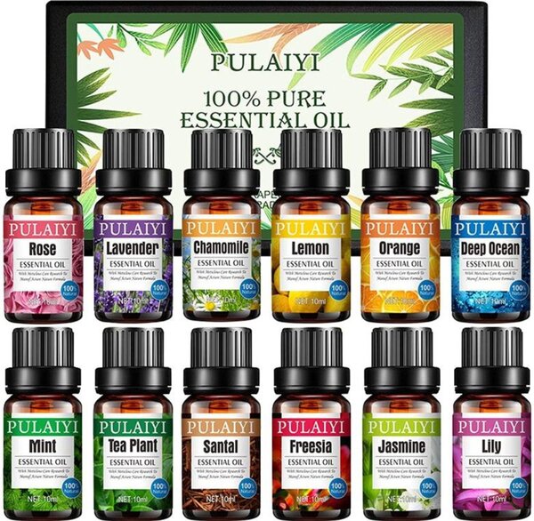 Pulaiyi Aromaterápiás Illóolaj Készlet Díszdobozban - 12 db