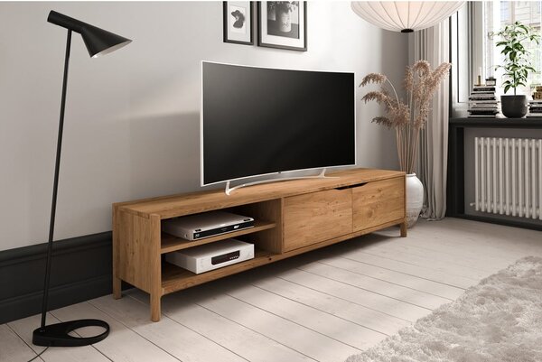 Natúr színű tölgyfa TV-állvány 200x48 cm Twig – The Beds