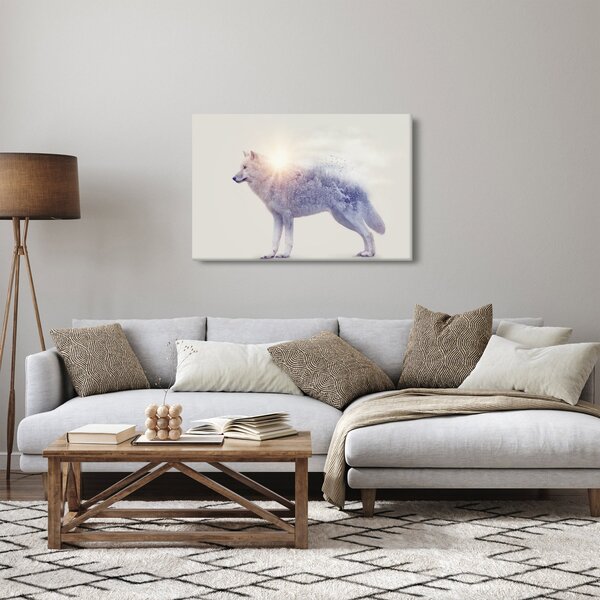Kép - Vad tájakat tükröző sarkvidéki farkas (90x60 cm)