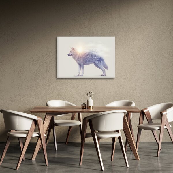 Kép - Vad tájakat tükröző sarkvidéki farkas (70x50 cm)