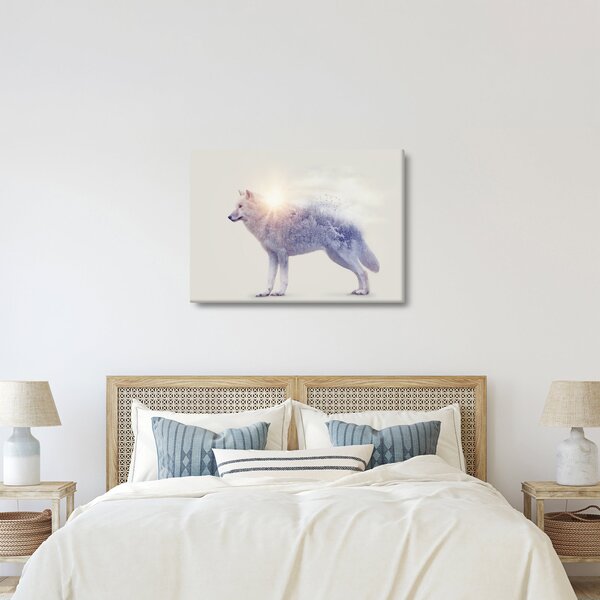Kép - Vad tájakat tükröző sarkvidéki farkas (70x50 cm)
