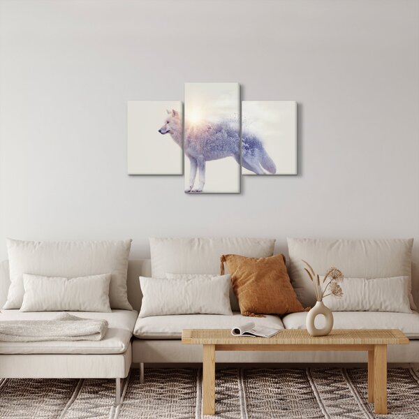 Kép - Vad tájakat tükröző sarkvidéki farkas (90x60 cm)