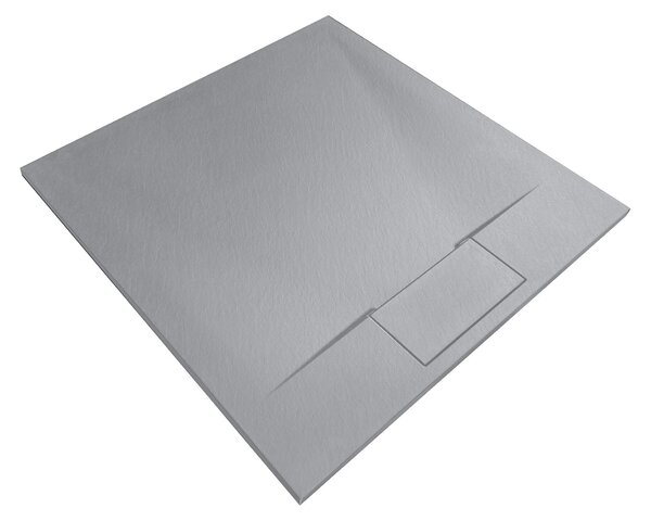 Rea Bazalt, zuhanytálca 90x90x2,5 cm + alacsony szifon, szürke, REA-K4105