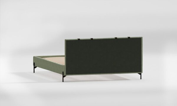 Zöld kárpitozott franciaágy ágyráccsal 180x200 cm Tulsa – Ropez