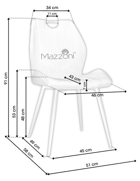 MAZZONI EXPORT ARNO Zöld (Bluvel 78 szövet) - MODERN KÁRPITOZOTT ÉTKEZŐSZÉK NAPPALIBA/ÉTKEZŐBE VELVET FOGANTYÚVAL