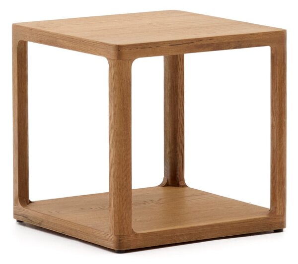 Tárolóasztal tölgyfa dekorral 50x50 cm Maymai – Kave Home