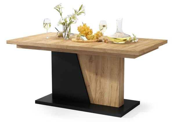 Mazzoni NOBLE NOIR Arany Tölgy/Fekete Matt - 218 cm-es NYITHATÓ ASZTAL!
