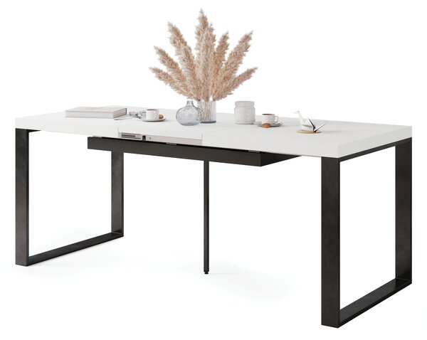 Mazzoni AVARI Fehér Matt - LOFT STÍLUSÚ 270 vagy 290 cm-re BŐVÍTHETŐ ASZTAL NAPPALIBA/ÉTKEZŐBE!