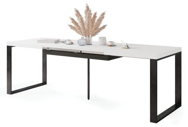 Mazzoni AVARI Fehér Matt - LOFT STÍLUSÚ 270 vagy 290 cm-re BŐVÍTHETŐ ASZTAL NAPPALIBA/ÉTKEZŐBE!