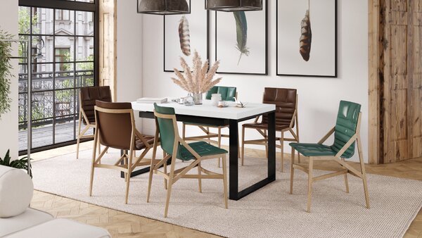 Mazzoni AVARI Fehér Matt - LOFT STÍLUSÚ 270 vagy 290 cm-re BŐVÍTHETŐ ASZTAL NAPPALIBA/ÉTKEZŐBE!
