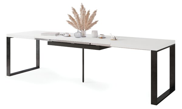 Mazzoni AVARI Fehér Matt - LOFT STÍLUSÚ 270 vagy 290 cm-re BŐVÍTHETŐ ASZTAL NAPPALIBA/ÉTKEZŐBE!