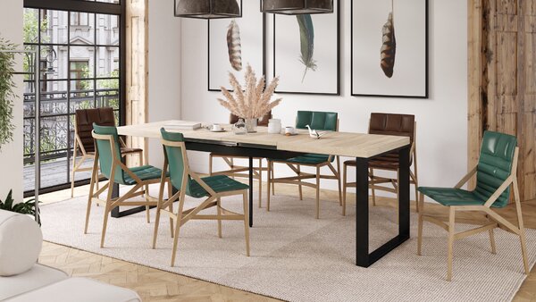 Mazzoni AVARI Sonoma Tölgy - LOFT STÍLUSÚ 270 vagy 290 cm-re BŐVÍTHETŐ ASZTAL NAPPALIBA/ÉTKEZŐBE!