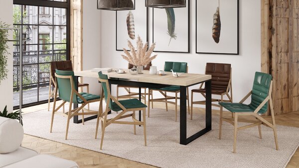 Mazzoni AVARI Sonoma Tölgy - LOFT STÍLUSÚ 270 vagy 290 cm-re BŐVÍTHETŐ ASZTAL NAPPALIBA/ÉTKEZŐBE!