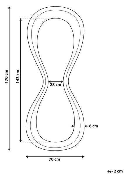 Falitükör BOURGES 70 cm 170 cm Barna