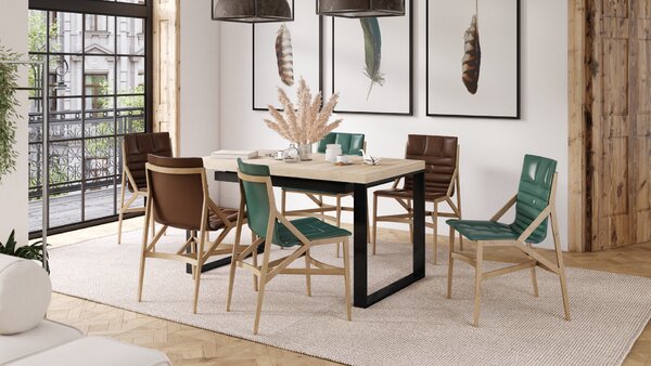 Mazzoni AVARI Sonoma Tölgy - LOFT STÍLUSÚ 270 vagy 290 cm-re BŐVÍTHETŐ ASZTAL NAPPALIBA/ÉTKEZŐBE!