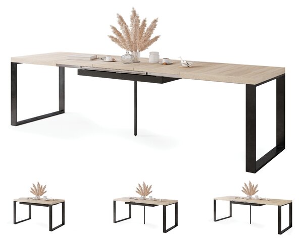 Mazzoni AVARI Sonoma Tölgy - LOFT STÍLUSÚ 270 vagy 290 cm-re BŐVÍTHETŐ ASZTAL NAPPALIBA/ÉTKEZŐBE!