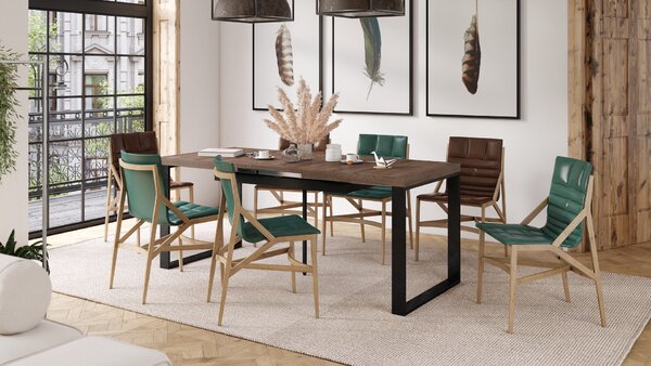 Mazzoni AVARI Barna Tölgy - LOFT STÍLUSÚ 270 vagy 290 cm-re BŐVÍTHETŐ ASZTAL NAPPALIBA/ÉTKEZŐBE!