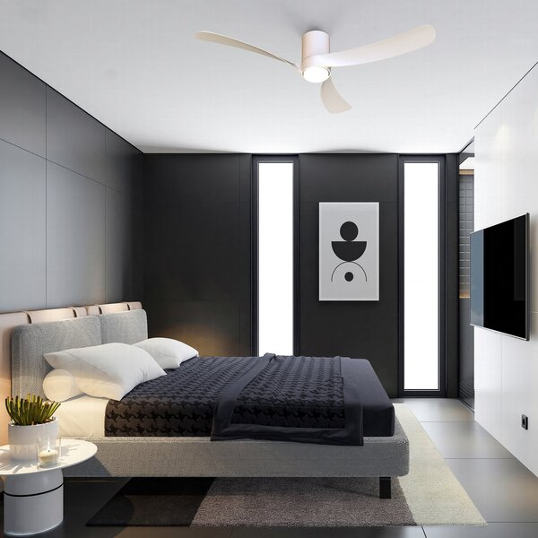 Nemo II L fehér LED mennyezeti ventilátor, DC, csendes, CCT – Mantra Mantra Iluminación, Nemo II L, dimmable, Fehér, Nappali, Fém, Modern