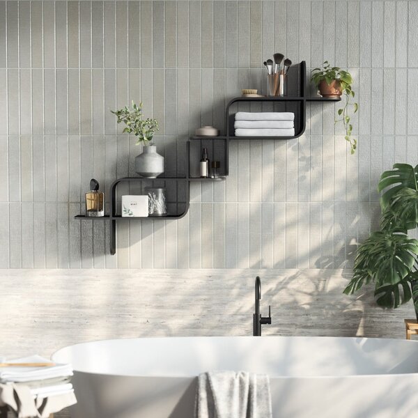 Fekete többszintes kaucsukfa fali polc 62 cm Montage – Umbra