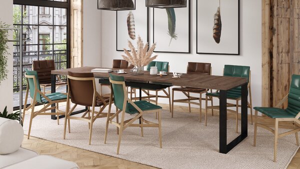 Mazzoni AVARI Barna Tölgy - LOFT STÍLUSÚ 270 vagy 290 cm-re BŐVÍTHETŐ ASZTAL NAPPALIBA/ÉTKEZŐBE!