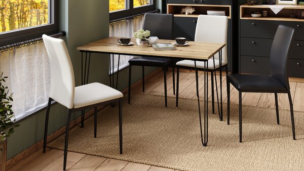 Mazzoni HAIRPIN S-120 Artisan Tölgy - LOFT STÍLUSÚ ASZTAL KONYHÁBA/ÉTKEZŐBE/NAPPALIBA