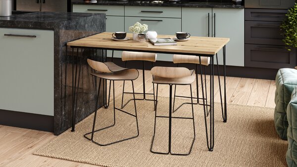 Mazzoni HAIRPIN S-120 Artisan Tölgy - LOFT STÍLUSÚ ASZTAL KONYHÁBA/ÉTKEZŐBE/NAPPALIBA