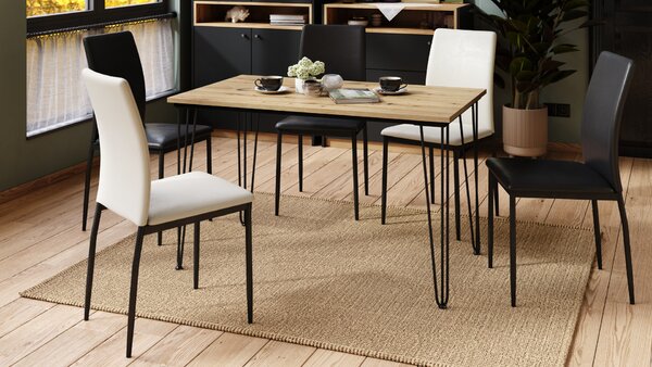 Mazzoni HAIRPIN S-120 Artisan Tölgy - LOFT STÍLUSÚ ASZTAL KONYHÁBA/ÉTKEZŐBE/NAPPALIBA