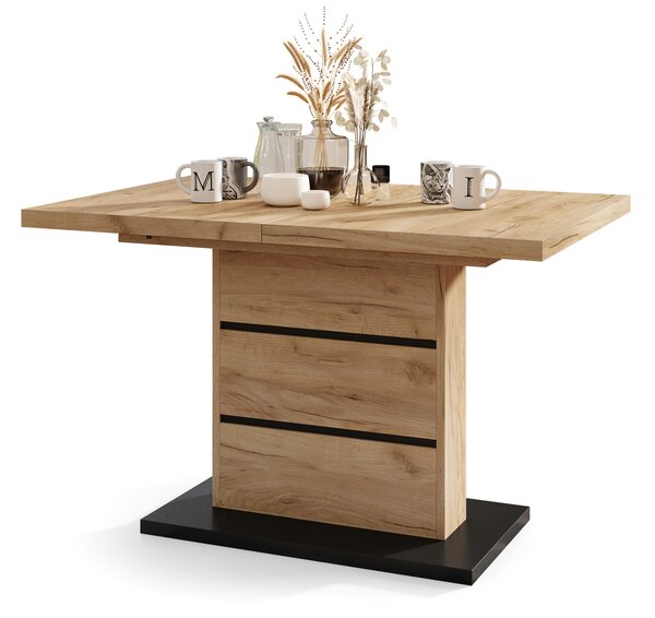 Mazzoni PIANO Arany Tölgy/Fekete Matt - 200 cm-es MODERN NYITHATÓ ASZTAL!