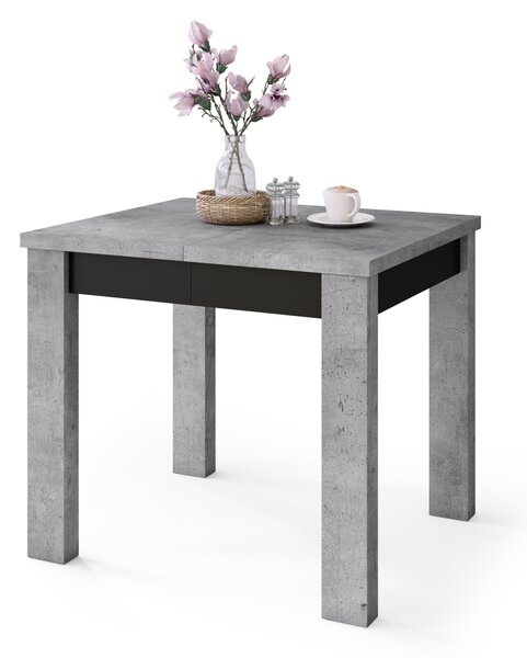 Mazzoni FONTE Beton Millenium/Fekete Matt - KLASSZIKUS 130 vagy 155 cm-re BŐVÍTHETŐ ASZTAL KONYHÁBA/NAPPALIBA!