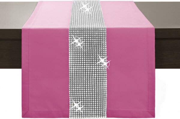Asztalterítő GLAMOUR cirkóniával világos rózsaszín