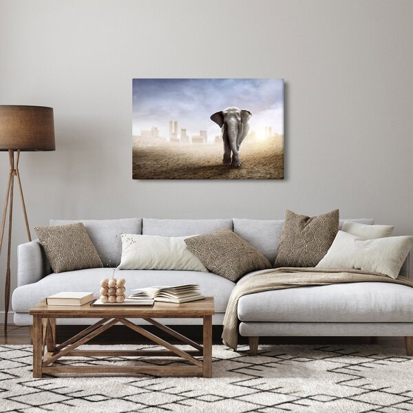 Kép - Elefánt egy nagyvárosban (90x60 cm)