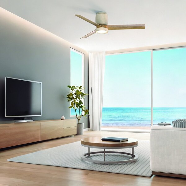 Ceramica M fehér LED-es mennyezeti ventilátor, DC, csendes, CCT – Mantra Mantra Iluminación, Ceramica M, dimmable, Fehér, Nappali, Fém, Modern