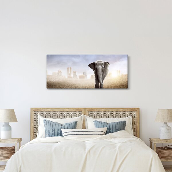Kép - Elefánt egy nagyvárosban (120x50 cm)