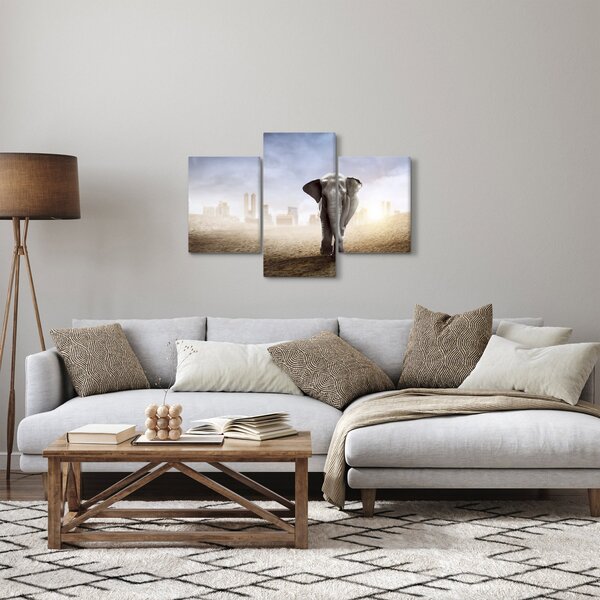 Kép - Elefánt egy nagyvárosban (90x60 cm)