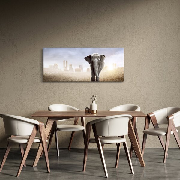 Kép - Elefánt egy nagyvárosban (120x50 cm)