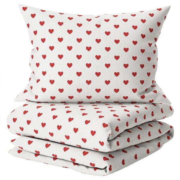 Pamut ágynemű HEART CHARM fehér, 100% pamut Ágyneműhuzat mérete: 70 x 90 cm | 140 x 200 cm