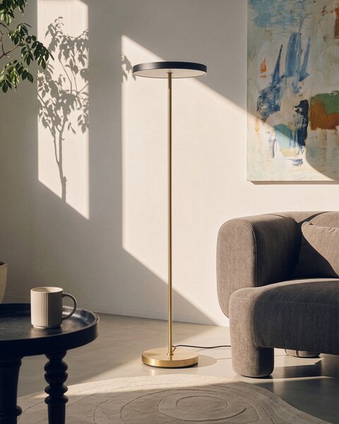 LED állólámpa EVENLODE Dimmer funkcióval Fém Fekete