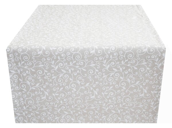 Futófelület az asztalon fehér levelek 50x150 cm Made In Italy