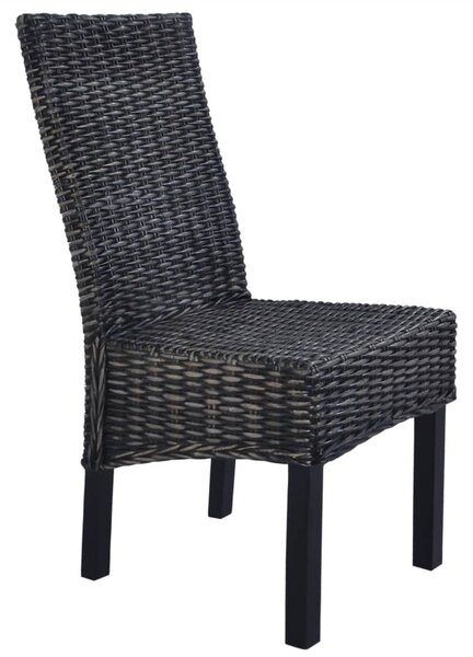 4 db fekete Kubu rattan és mangófa étkezőszék