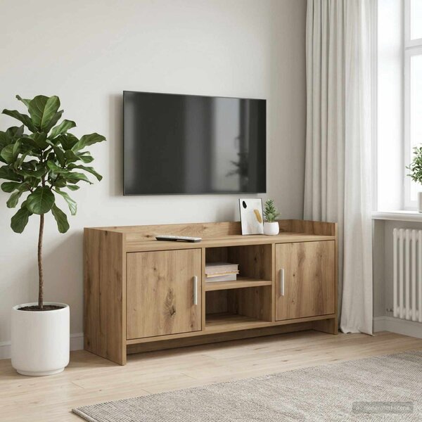 TV szekrény 102 x 33 x 47 cm Kézműves Tölgy Szerelt Fa