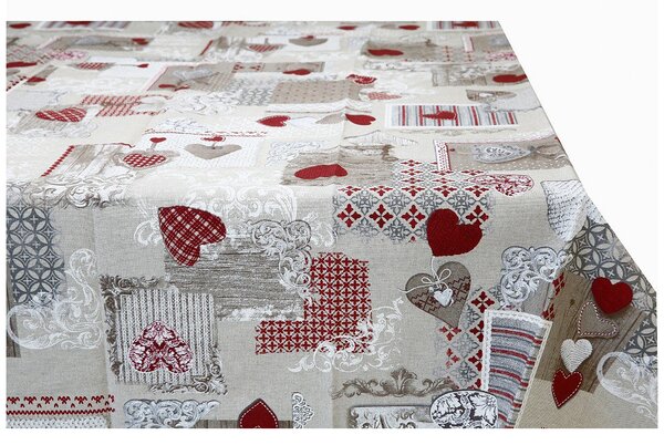 Anyag patchwork piros szívek