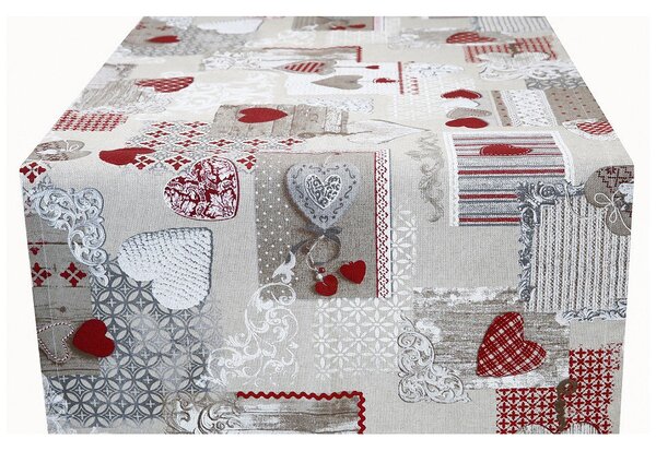 Anyag patchwork piros szívek