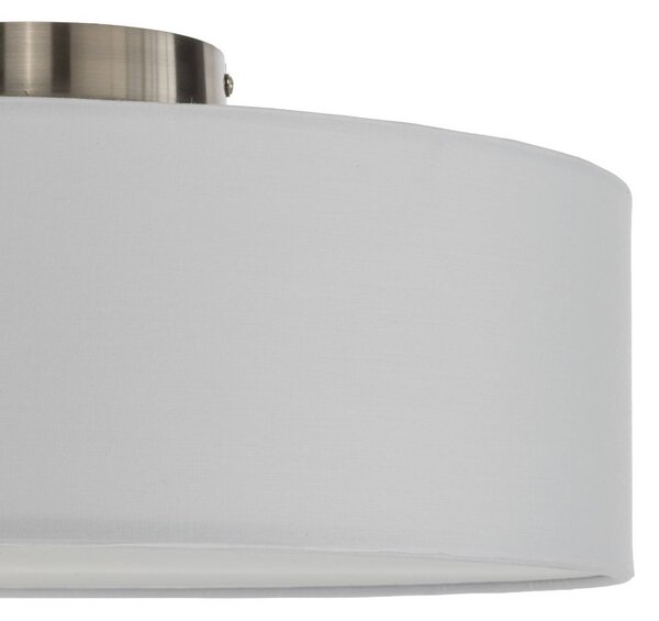 Lindby mennyezeti lámpa Sebatin, Ø 40 cm, fehér, szövet, E27, dimmelhető, Fehér / opál, Hálószoba, Textil / szövet / selyem, Modern