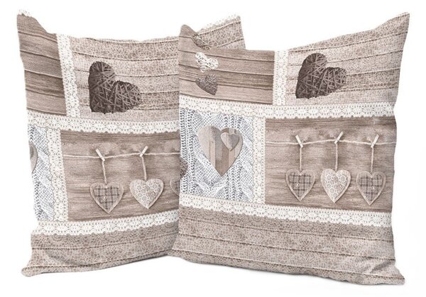 Párnahuzat SHABBY love bézs 40x40 cm MADE IN ITALY