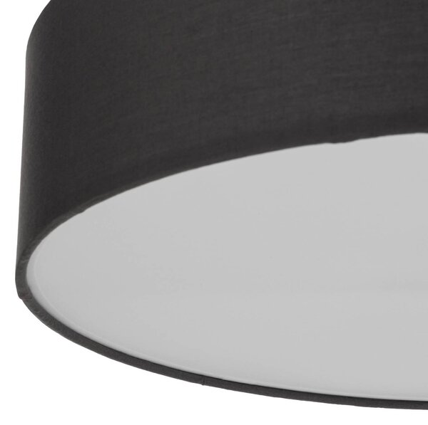 Lindby mennyezeti világítás Sebatin, Ø 50 cm, szürke, szövet, E27, dimmelhető, Alu / szürke / cink, Hálószoba, Textil / szövet / selyem, Modern