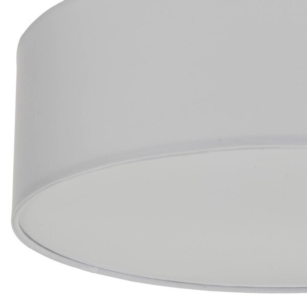 Lindby mennyezeti lámpa Sebatin, Ø 40 cm, fehér, szövet, E27, dimmelhető, Fehér / opál, Hálószoba, Textil / szövet / selyem, Modern