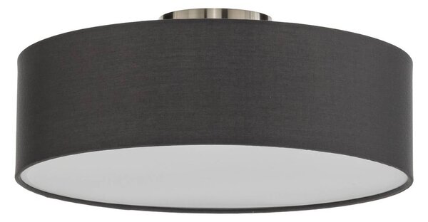 Lindby mennyezeti világítás Sebatin, Ø 40 cm, szürke, szövet, E27, dimmelhető, Alu / szürke / cink, Hálószoba, Textil / szövet / selyem, Modern